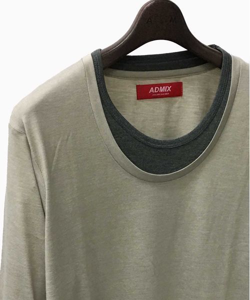 ADMIX/ATELIER SAB MEN（アドミックスアトリエサブメン）の「ソフト天竺フェイクレイヤードUネックTシャツ（Tシャツ/カットソー・メンズ・アッシュグレー/ネイビー/ピンク/ホワイト/ブラック/チャコールグレー/ブラック系その他/グレー系その他・48/50）」の21枚目の写真