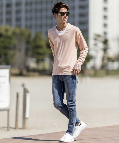 ADMIX/ATELIER SAB MEN（アドミックスアトリエサブメン）の「ソフト天竺フェイクレイヤードUネックTシャツ（Tシャツ/カットソー・メンズ・アッシュグレー/ネイビー/ピンク/ホワイト/ブラック/チャコールグレー/ブラック系その他/グレー系その他・48/50）」の17枚目の写真