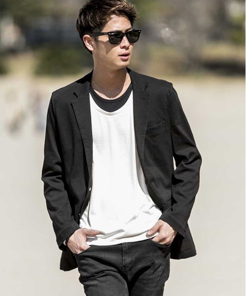 ADMIX/ATELIER SAB MEN（アドミックスアトリエサブメン）の「ソフト天竺フェイクレイヤードUネックTシャツ（Tシャツ/カットソー・メンズ・アッシュグレー/ネイビー/ピンク/ホワイト/ブラック/チャコールグレー/ブラック系その他/グレー系その他・48/50）」の13枚目の写真