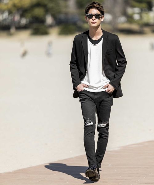 ADMIX/ATELIER SAB MEN（アドミックスアトリエサブメン）の「ソフト天竺フェイクレイヤードUネックTシャツ（Tシャツ/カットソー・メンズ・アッシュグレー/ネイビー/ピンク/ホワイト/ブラック/チャコールグレー/ブラック系その他/グレー系その他・48/50）」の12枚目の写真