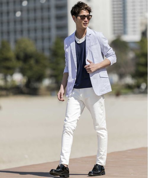 ADMIX/ATELIER SAB MEN（アドミックスアトリエサブメン）の「ソフト天竺フェイクレイヤードUネックTシャツ（Tシャツ/カットソー・メンズ・アッシュグレー/ネイビー/ピンク/ホワイト/ブラック/チャコールグレー/ブラック系その他/グレー系その他・48/50）」の11枚目の写真