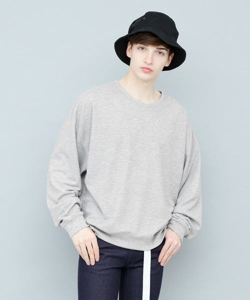 EMMA CLOTHES(エマクローズ)の「TRビッグサイズドロップショルダースウェット(スウェット・メンズ・ブラック/オフホワイト/グレー/ライトパープル・FREE)」の3枚目の写真