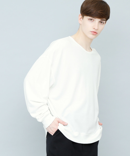 EMMA CLOTHES(エマクローズ)の「TRビッグサイズドロップショルダースウェット(スウェット・メンズ・ブラック/オフホワイト/グレー/ライトパープル・FREE)」の2枚目の写真