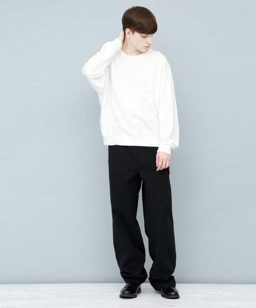 EMMA CLOTHES(エマクローズ)の「TRビッグサイズドロップショルダースウェット(スウェット・メンズ・ブラック/オフホワイト/グレー/ライトパープル・FREE)」の7枚目の写真