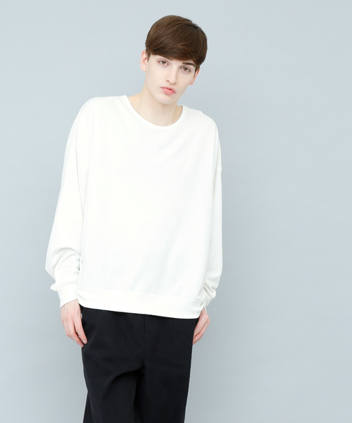 EMMA CLOTHES(エマクローズ)の「TRビッグサイズドロップショルダースウェット(スウェット・メンズ・ブラック/オフホワイト/グレー/ライトパープル・FREE)」の16枚目の写真