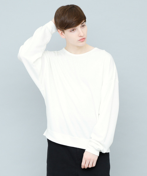 EMMA CLOTHES(エマクローズ)の「TRビッグサイズドロップショルダースウェット(スウェット・メンズ・ブラック/オフホワイト/グレー/ライトパープル・FREE)」の19枚目の写真