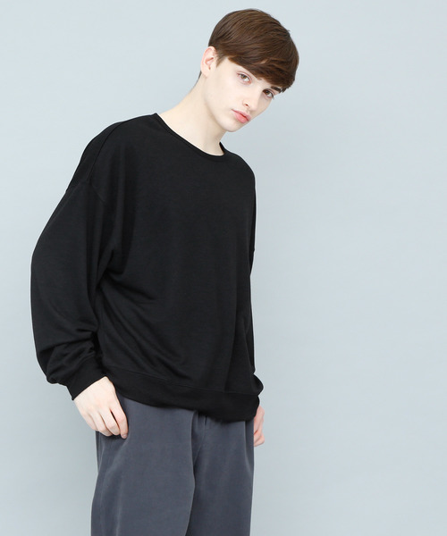 EMMA CLOTHES(エマクローズ)の「TRビッグサイズドロップショルダースウェット(スウェット・メンズ・ブラック/オフホワイト/グレー/ライトパープル・FREE)」の10枚目の写真