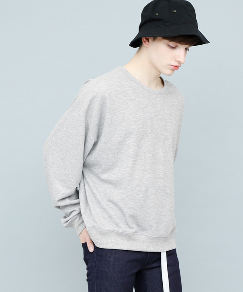 EMMA CLOTHES(エマクローズ)の「TRビッグサイズドロップショルダースウェット(スウェット・メンズ・ブラック/オフホワイト/グレー/ライトパープル・FREE)」の8枚目の写真