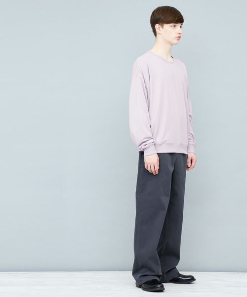 EMMA CLOTHES(エマクローズ)の「TRビッグサイズドロップショルダースウェット(スウェット・メンズ・ブラック/オフホワイト/グレー/ライトパープル・FREE)」の17枚目の写真