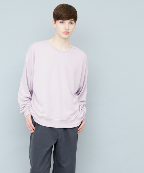 EMMA CLOTHES(エマクローズ)の「TRビッグサイズドロップショルダースウェット(スウェット・メンズ・ブラック/オフホワイト/グレー/ライトパープル・FREE)」の20枚目の写真