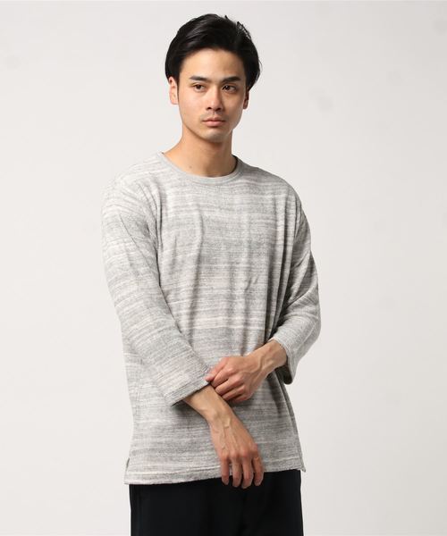JOURNAL STANDARD relume(ジャーナルスタンダード レリューム)の「杢パイル 7S Tシャツ# (Tシャツ/カットソー・メンズ・グレー/ブラウン系その他/ネイビー・LARGE/MEDIUM)」の9枚目の写真