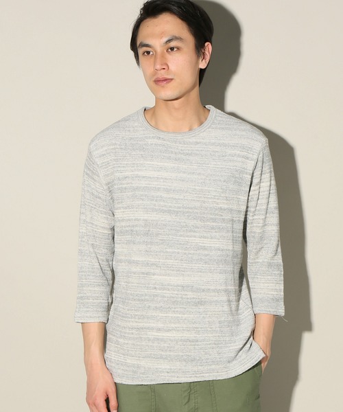 JOURNAL STANDARD relume(ジャーナルスタンダード レリューム)の「杢パイル 7S Tシャツ# (Tシャツ/カットソー・メンズ・グレー/ブラウン系その他/ネイビー・LARGE/MEDIUM)」の12枚目の写真