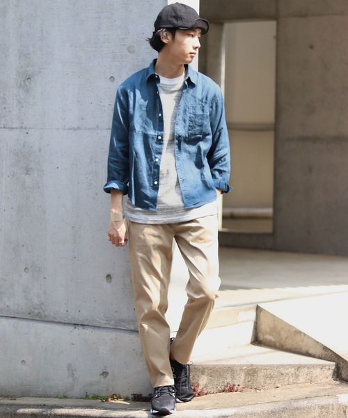 JOURNAL STANDARD relume(ジャーナルスタンダード レリューム)の「杢パイル 7S Tシャツ# (Tシャツ/カットソー・メンズ・グレー/ブラウン系その他/ネイビー・LARGE/MEDIUM)」の10枚目の写真