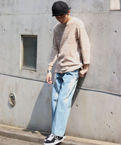 JOURNAL STANDARD relume(ジャーナルスタンダード レリューム)の「杢パイル 7S Tシャツ# (Tシャツ/カットソー・メンズ・グレー/ブラウン系その他/ネイビー・LARGE/MEDIUM)」の11枚目の写真