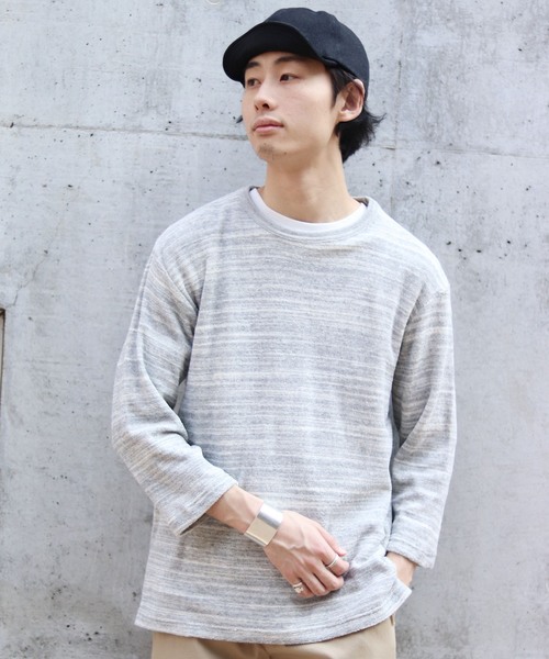 JOURNAL STANDARD relume(ジャーナルスタンダード レリューム)の「杢パイル 7S Tシャツ# (Tシャツ/カットソー・メンズ・グレー/ブラウン系その他/ネイビー・LARGE/MEDIUM)」の14枚目の写真