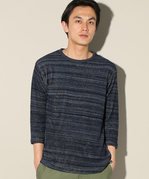 JOURNAL STANDARD relume(ジャーナルスタンダード レリューム)の「杢パイル 7S Tシャツ# (Tシャツ/カットソー・メンズ・グレー/ブラウン系その他/ネイビー・LARGE/MEDIUM)」の16枚目の写真