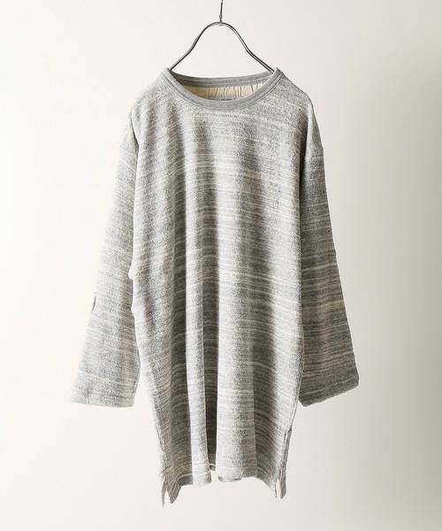 JOURNAL STANDARD relume(ジャーナルスタンダード レリューム)の「杢パイル 7S Tシャツ# (Tシャツ/カットソー・メンズ・グレー/ブラウン系その他/ネイビー・LARGE/MEDIUM)」の20枚目の写真