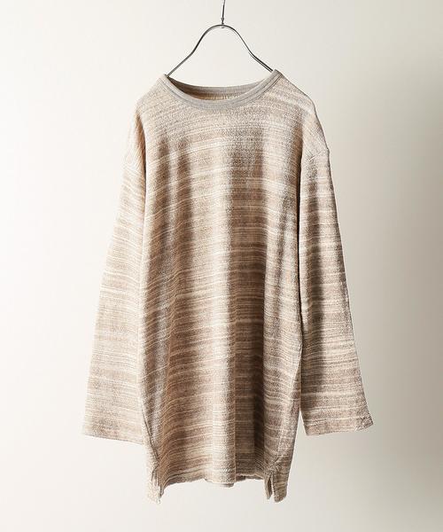 JOURNAL STANDARD relume(ジャーナルスタンダード レリューム)の「杢パイル 7S Tシャツ# (Tシャツ/カットソー・メンズ・グレー/ブラウン系その他/ネイビー・LARGE/MEDIUM)」の19枚目の写真
