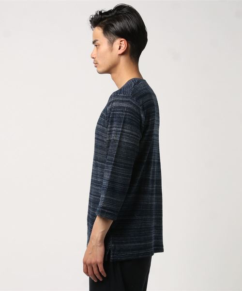 JOURNAL STANDARD relume(ジャーナルスタンダード レリューム)の「杢パイル 7S Tシャツ# (Tシャツ/カットソー・メンズ・グレー/ブラウン系その他/ネイビー・LARGE/MEDIUM)」の5枚目の写真
