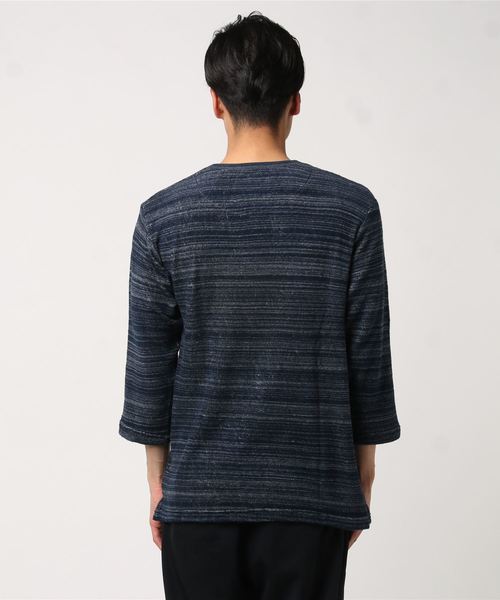 JOURNAL STANDARD relume(ジャーナルスタンダード レリューム)の「杢パイル 7S Tシャツ# (Tシャツ/カットソー・メンズ・グレー/ブラウン系その他/ネイビー・LARGE/MEDIUM)」の7枚目の写真