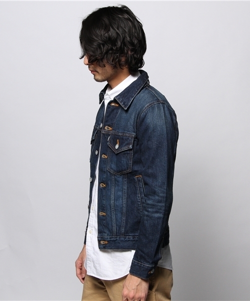 JOURNAL STANDARD(ジャーナルスタンダード)の「【2013 SPRING CATALOGUE 掲載アイテム】デニムトラッカージャケット(デニムジャケット・メンズ・ネイビー/ダークブルー・LARGE/MEDIUM)」の4枚目の写真
