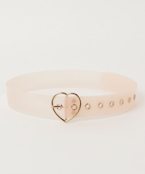 WEGO(ウィゴー)の「WEGO/ハートバックルクリアベルト(ベルト・レディース・ホワイト系その他/ライトピンク/ブラック/レッド・FREE)」の3枚目の写真