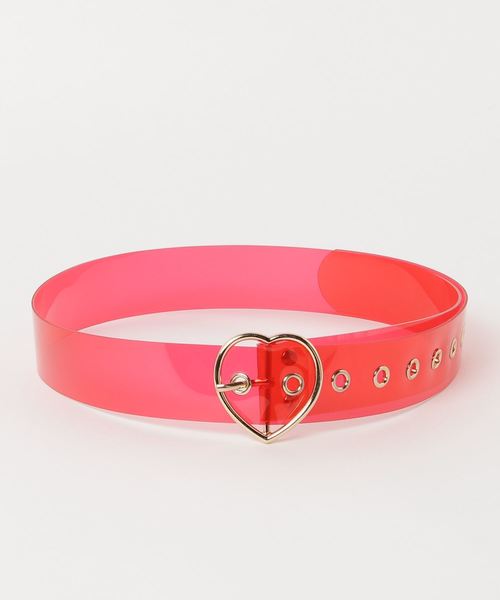 WEGO(ウィゴー)の「WEGO/ハートバックルクリアベルト(ベルト・レディース・ホワイト系その他/ライトピンク/ブラック/レッド・FREE)」の4枚目の写真