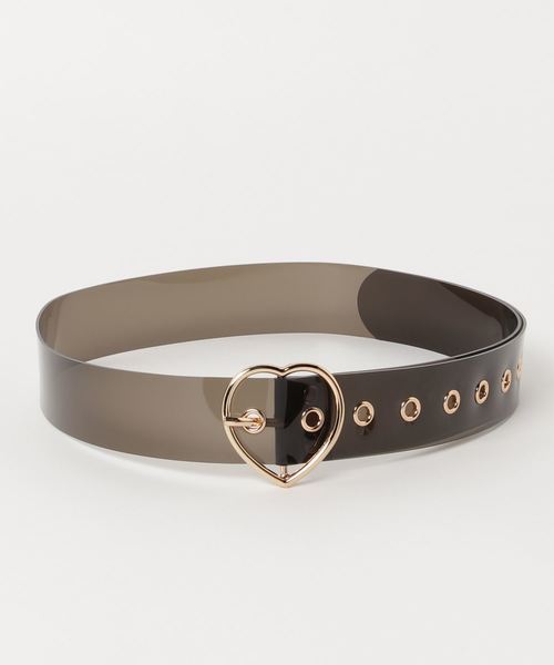 WEGO(ウィゴー)の「WEGO/ハートバックルクリアベルト(ベルト・レディース・ホワイト系その他/ライトピンク/ブラック/レッド・FREE)」の2枚目の写真