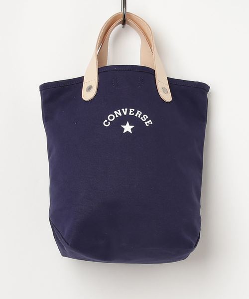CONVERSE(コンバース)の「【CONVERSE】CV_CANVAS LEATHER TOTE BAG(トートバッグ・レディース・ブラック/ベージュ/オフホワイト/ネイビー/グレー・FREE)」の1枚目の写真