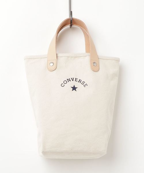 CONVERSE(コンバース)の「【CONVERSE】CV_CANVAS LEATHER TOTE BAG(トートバッグ・レディース・ブラック/ベージュ/オフホワイト/ネイビー/グレー・FREE)」の2枚目の写真