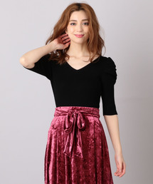 MIIA | パワーショルダーリブニット(ニット/セーター)