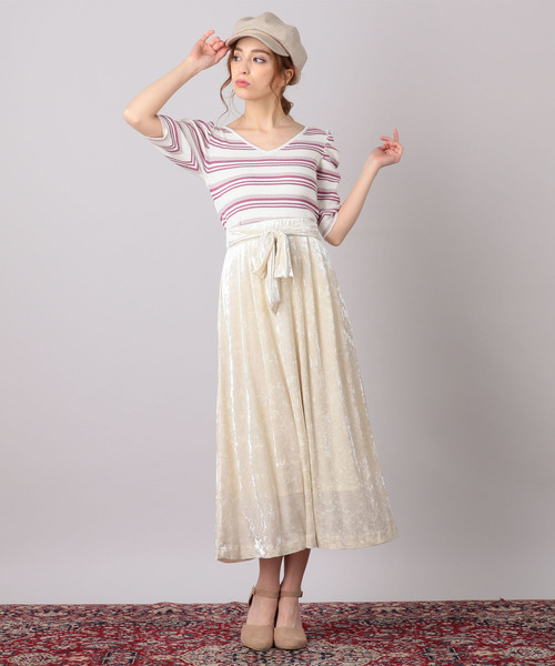 MIIA（ミーア）の「パワーショルダーリブニット（ニット/セーター・レディース・ホワイト/ライトグレー/ブラック/ピンク/ホワイト×ピンク・FREE）」の10枚目の写真