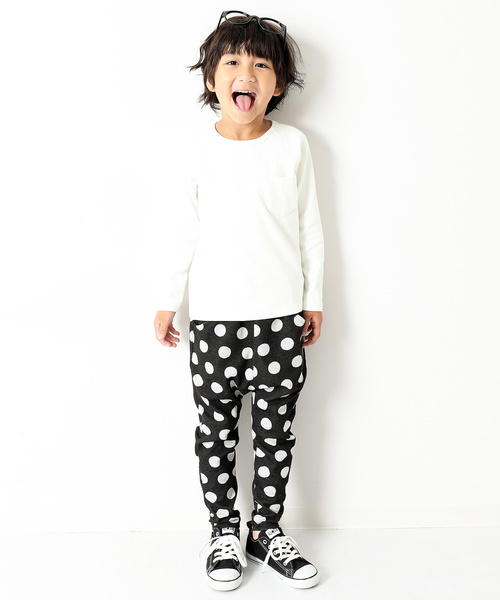 devirock（デビロック）の「ポケット付厚手もっちり長袖Tシャツ（Tシャツ/カットソー・キッズ・ブラック/ネイビー/オフホワイト/カーキ/ラベンダー/ヘザーチャコール/スモークピンク・100cm/120cm/130cm/140cm/150cm/160cm/110cm）」の14枚目の写真