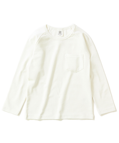 devirock（デビロック）の「ポケット付厚手もっちり長袖Tシャツ（Tシャツ/カットソー・キッズ・ブラック/ネイビー/オフホワイト/カーキ/ラベンダー/ヘザーチャコール/スモークピンク・100cm/120cm/130cm/140cm/150cm/160cm/110cm）」の22枚目の写真