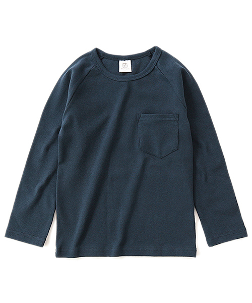 devirock（デビロック）の「ポケット付厚手もっちり長袖Tシャツ（Tシャツ/カットソー・キッズ・ブラック/ネイビー/オフホワイト/カーキ/ラベンダー/ヘザーチャコール/スモークピンク・100cm/120cm/130cm/140cm/150cm/160cm/110cm）」の13枚目の写真