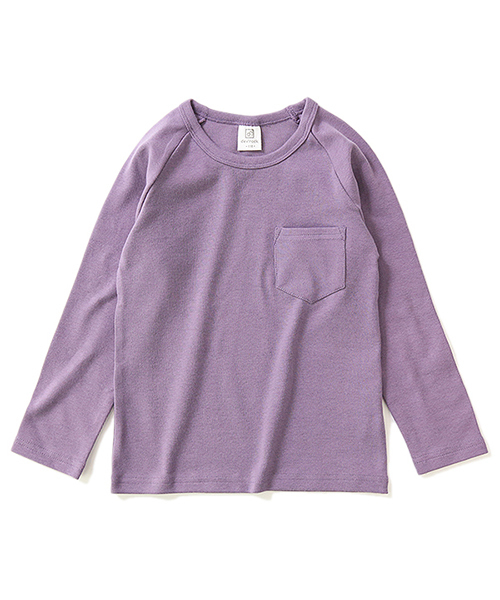 devirock（デビロック）の「ポケット付厚手もっちり長袖Tシャツ（Tシャツ/カットソー・キッズ・ブラック/ネイビー/オフホワイト/カーキ/ラベンダー/ヘザーチャコール/スモークピンク・100cm/120cm/130cm/140cm/150cm/160cm/110cm）」の16枚目の写真