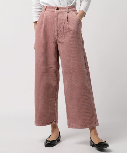 WEGO（ウィゴー）の「WEGO/コーデュロイストレートワイドパンツ（その他パンツ・レディース・ブラック/ブラウン/アイボリー/ライトピンク・FREE）」の7枚目の写真