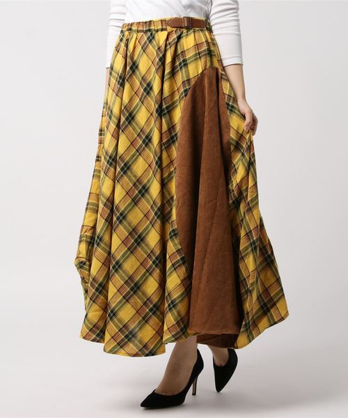 チャイハネ（チャイハネ）の「【チャイハネ】チェック柄変形マキシ丈スカート（スカート・レディース・ブルー/レッド/イエロー・FREE）」の12枚目の写真