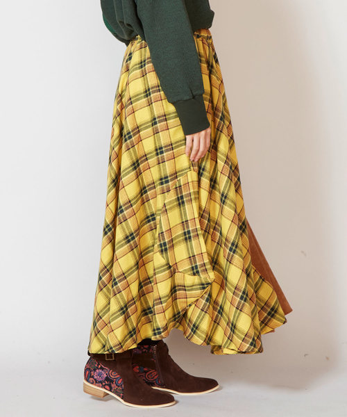 チャイハネ（チャイハネ）の「【チャイハネ】チェック柄変形マキシ丈スカート（スカート・レディース・ブルー/レッド/イエロー・FREE）」の11枚目の写真