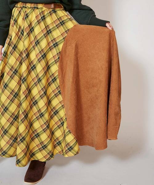チャイハネ（チャイハネ）の「【チャイハネ】チェック柄変形マキシ丈スカート（スカート・レディース・ブルー/レッド/イエロー・FREE）」の9枚目の写真