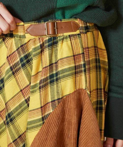チャイハネ（チャイハネ）の「【チャイハネ】チェック柄変形マキシ丈スカート（スカート・レディース・ブルー/レッド/イエロー・FREE）」の7枚目の写真