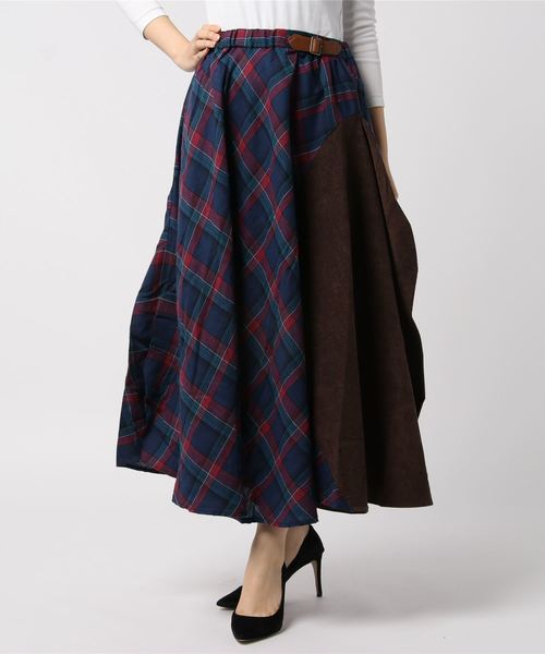 チャイハネ（チャイハネ）の「【チャイハネ】チェック柄変形マキシ丈スカート（スカート・レディース・ブルー/レッド/イエロー・FREE）」の21枚目の写真