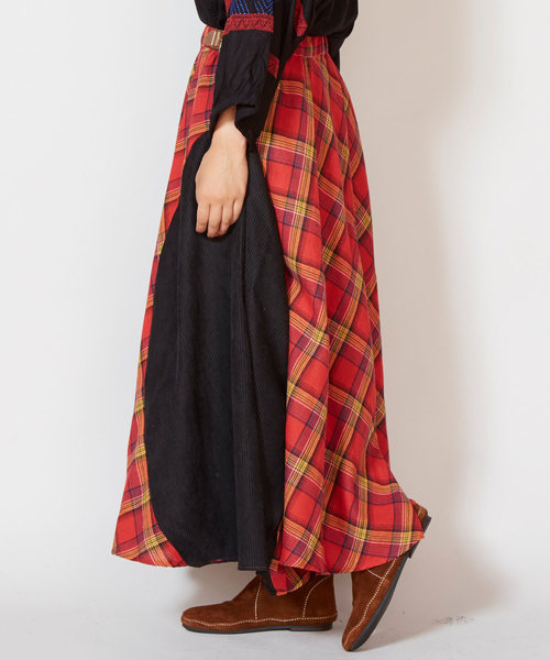 チャイハネ（チャイハネ）の「【チャイハネ】チェック柄変形マキシ丈スカート（スカート・レディース・ブルー/レッド/イエロー・FREE）」の15枚目の写真