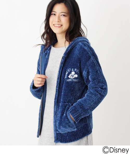 Disney(ディズニー)の「モコモコフード付きカーデ(ミッキーマウス)(カーディガン/ボレロ・レディース・ライトブルー/ライトベージュ・02/03)」の6枚目の写真