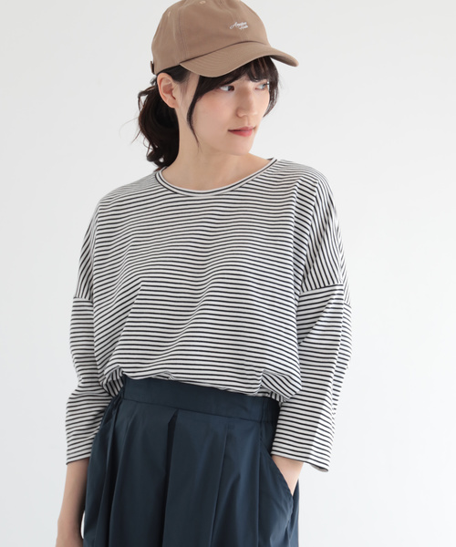 AMERICAN HOLIC(アメリカンホリック)の「スムース7分袖BIGTシャツ*(Tシャツ/カットソー・レディース・ブラック/オフホワイト/グリーン/その他7・FREE)」の4枚目の写真