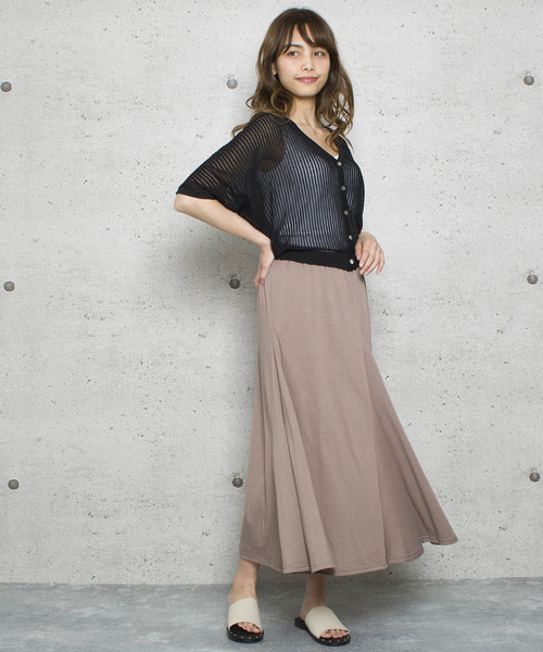 LUGG NAGG(ラグナグ)の「【Jewelobe/ ジュエローブ】カットフレアロングスカート(スカート・レディース・ブラック/ベージュ/ブラウン/カーキ・FREE)」の8枚目の写真