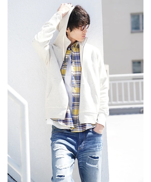 CRAFT STANDARD BOUTIQUE（クラフトスタンダードブティック）の「ベーシックZIP裏毛パーカー ☆○（パーカー・メンズ・ホワイト系その他/グレー系その他2/ネイビー/グレー系その他・M/LL/L）」の2枚目の写真