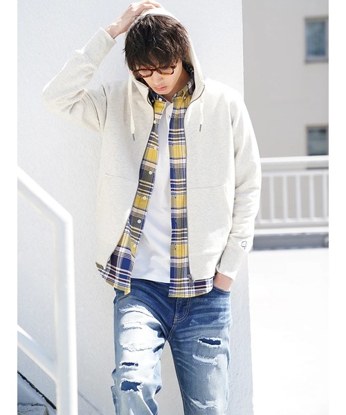 CRAFT STANDARD BOUTIQUE（クラフトスタンダードブティック）の「ベーシックZIP裏毛パーカー ☆○（パーカー・メンズ・ホワイト系その他/グレー系その他2/ネイビー/グレー系その他・M/LL/L）」の16枚目の写真