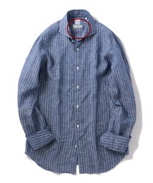 【美品】シップス ALBINI社リネン ホリゾンタルカラーリネンシャツ L 美品】シップス ALBINI社リネン ホリゾンタルカラーリネンシャツ