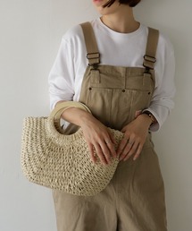 ウッドハンドルかごトートバッグ